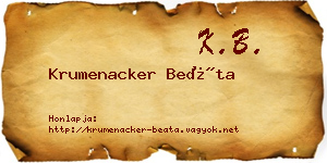 Krumenacker Beáta névjegykártya